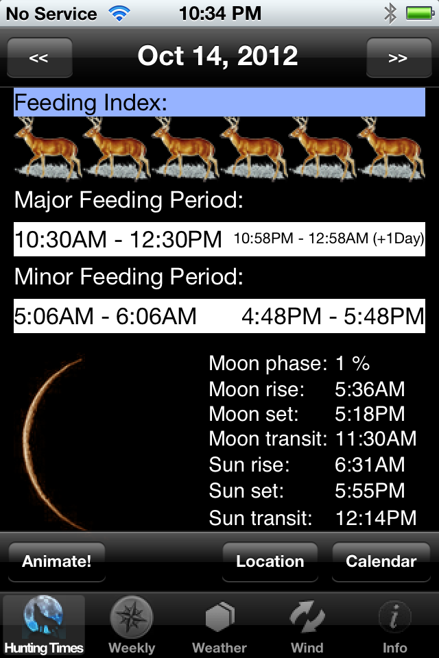 Best Hunting Times for iPhone